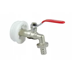 Metalowy Kran 1/2 cala z korkiem do beczki plastikowej 70mm