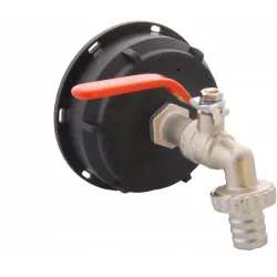 Kran metalowy 3/4 " + Nakrętka 10 cm na zbiornik 1000L
