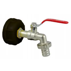 Metalowy Kran 1/2 cala z nakrętką fi 61 mm