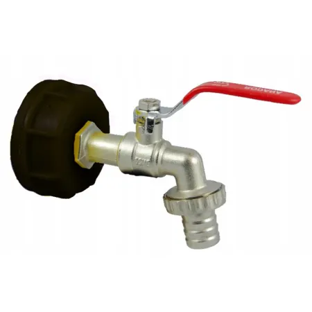 Metalowy Kran 1/2 cala z nakrętką fi 61 mm