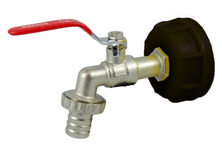 Metalowy Kran 3/4 cala + nakrętka DIN 61