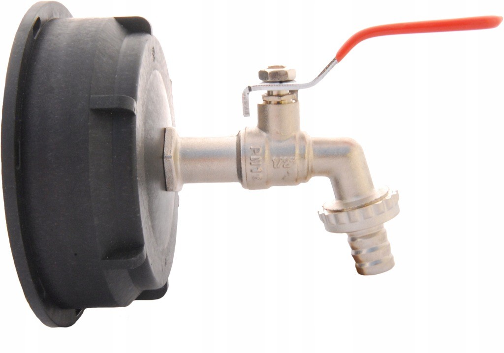 Kran metalowy 1/2 cala z nakrętką 10 cm