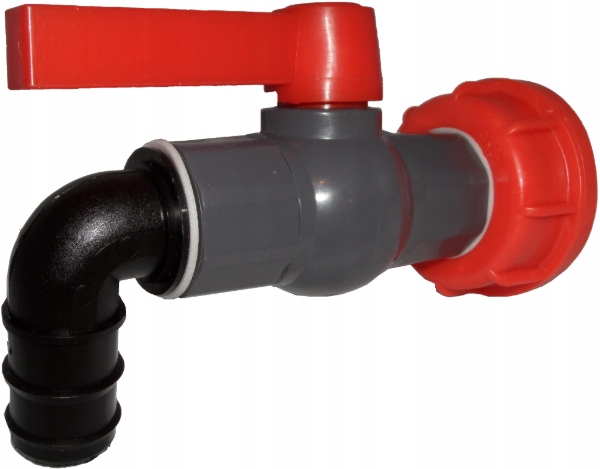 Zawór czerpalny 1 cal z nakrętką Fi/61 mm, dławica kątowa1 cal